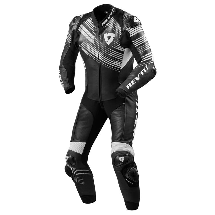Apex Motorcycle Racing Suit Black White front