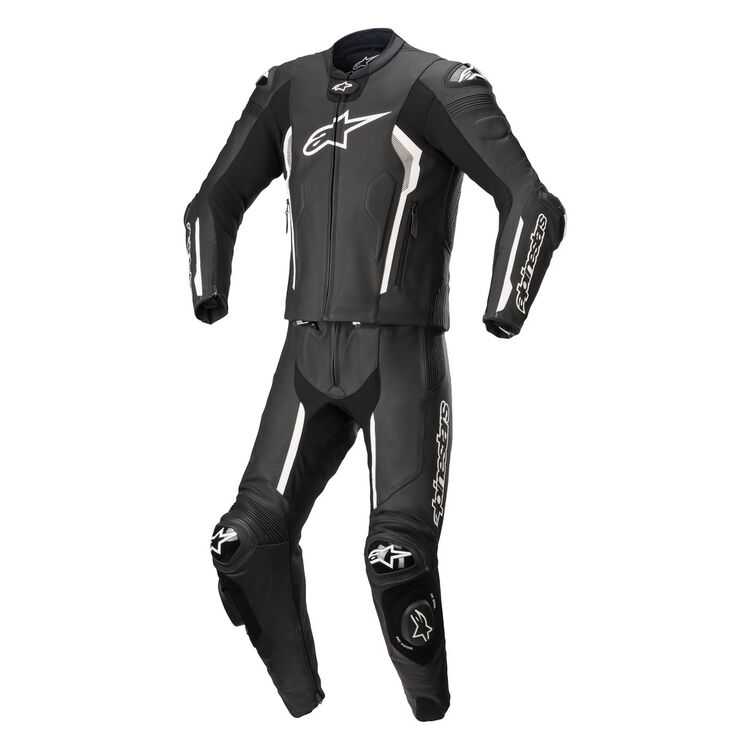 Custom Missile Leather Motorbike Racing Suit black white front