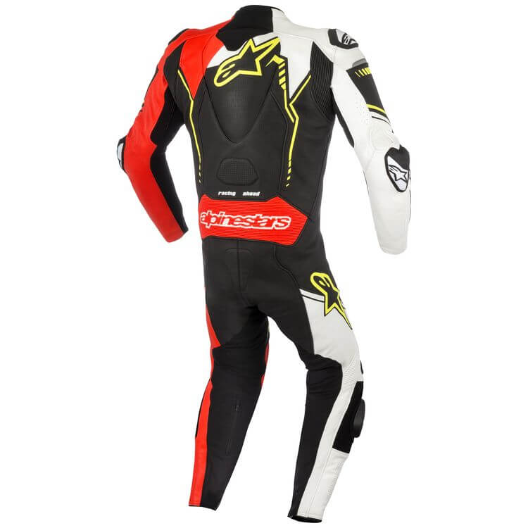 GP Plus v2 Race Suit Black White Red Yellow Back