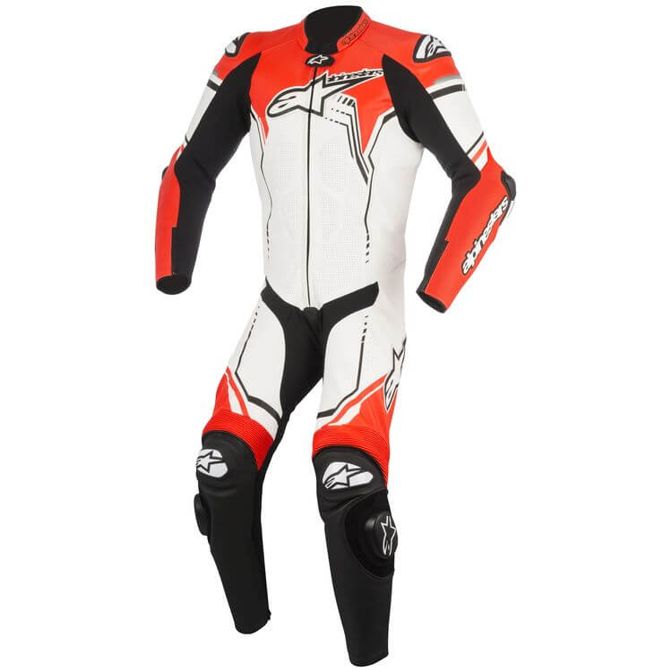 GP Plus v2 Race Suit White Black Red Front