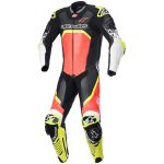 GP Tech v4 Motorbike Race Suit Black Red Yellow front