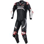 GP Tech v4 Motorbike Race Suit Black White front