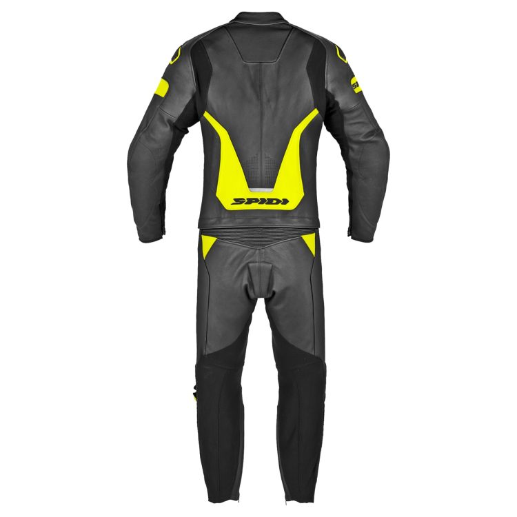 Laser Touring Motorbike Leather Racing Suit Black Yellow back
