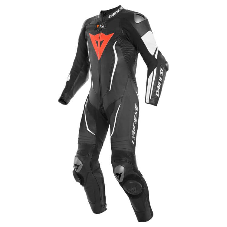 Misano 2 D-Air Perforated Motorbike Racing Suit Black White Front