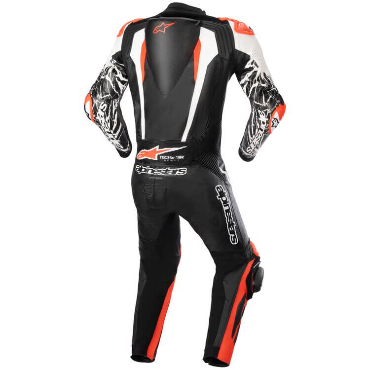 Motorcycle Leather Racing Suit Absolute v2 black white red back