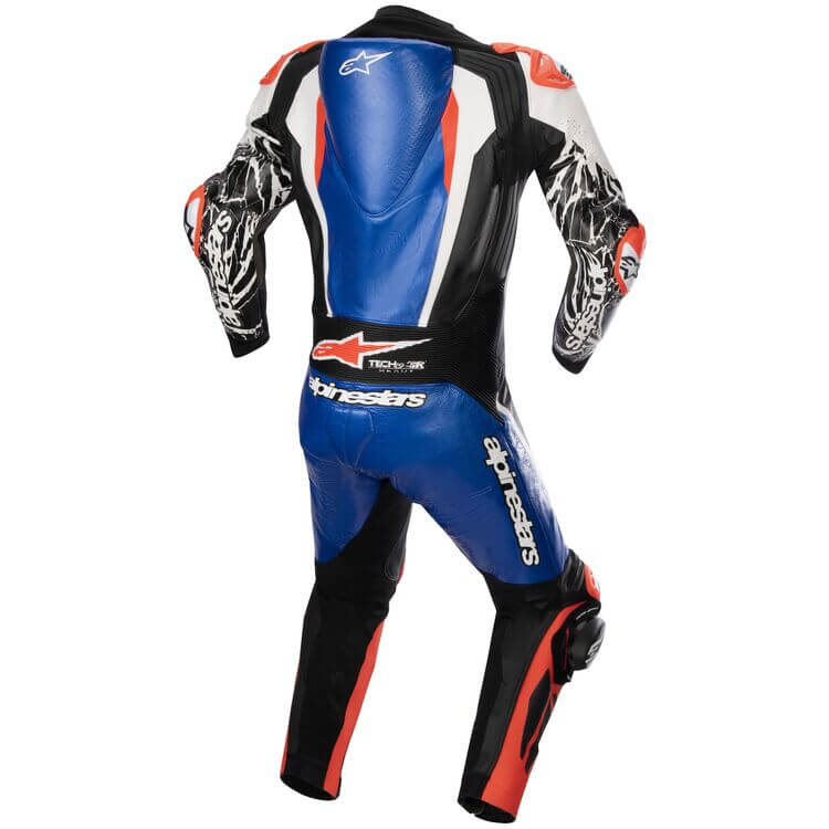 Motorcycle Leather Racing Suit Absolute v2 blue black red back