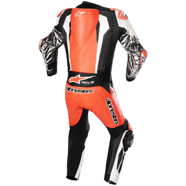 Motorcycle Leather Racing Suit Absolute v2 red white black back