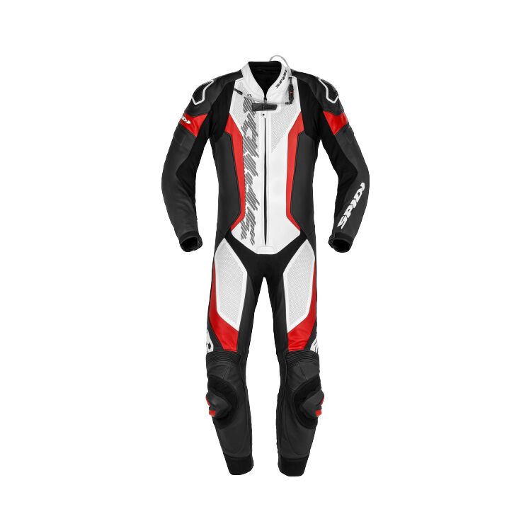 Motorcycle Racing Suit Laser Pro black white red front