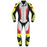 Supersonic Pro Motorbike Race Suit Black White Yellow front