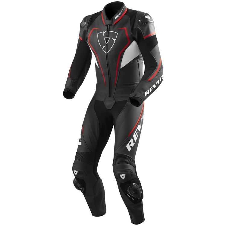 Vertex Pro motorbike leather race suit black red front
