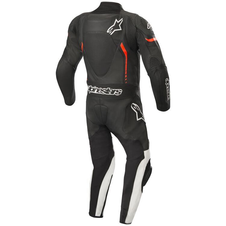 Youth GP Plus Cup Motorbike Suit Black White Red back