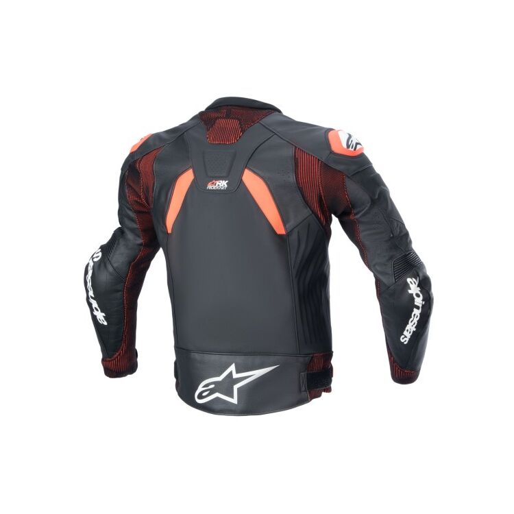 GP Plus R V4 Rideknit motorbike jacket black red back