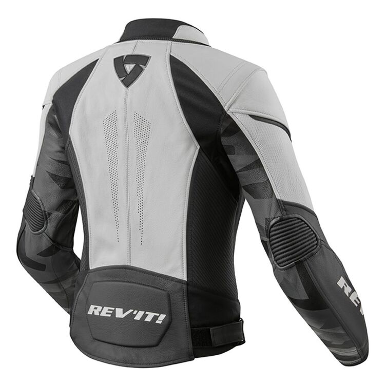 Xena 3 motorbike leather jacket white black back