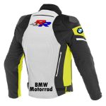 BMW Motorrad RR Motorbike Jacket white black yellow back