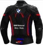 BMW S 1000 RR Motorbike Racing Jacket black red blue back