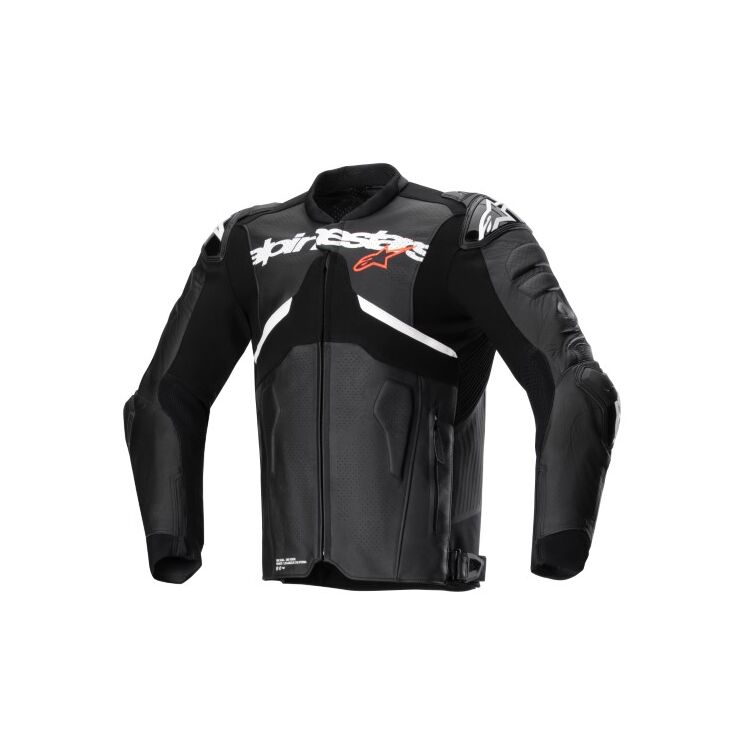 Atem V5 motorbike jacket black white front