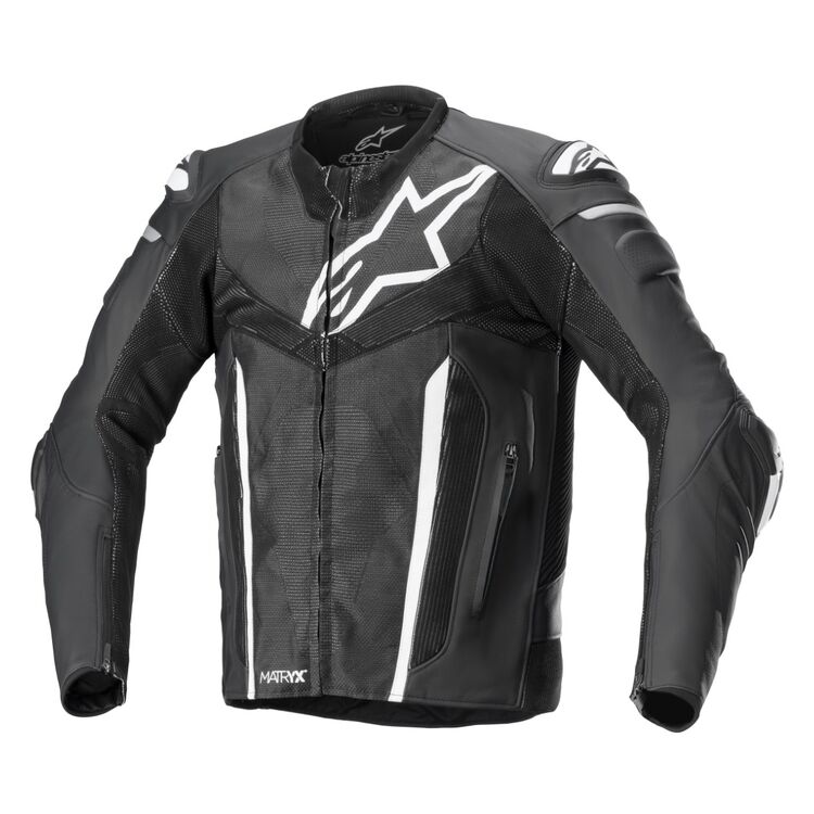 Fusion Motorcycle Racing Jacket black white grey front