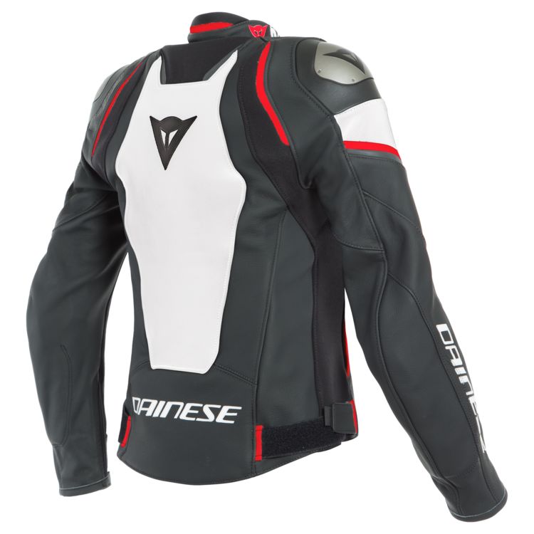 Racing 3 D-Air Motorbike Leather Jacket black white red back
