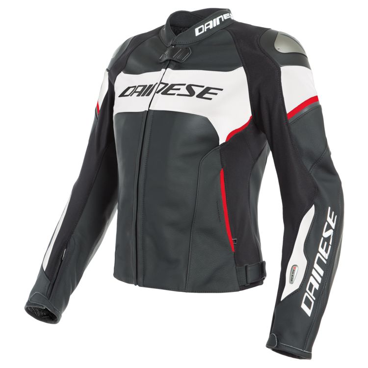 Racing 3 D-Air Motorbike Leather Jacket black white red front
