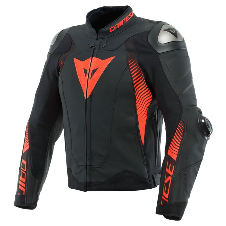 Super Speed 4 motorcycle racing jacket black red front
