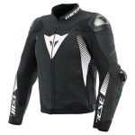 Super Speed 4 motorcycle racing jacket black white front