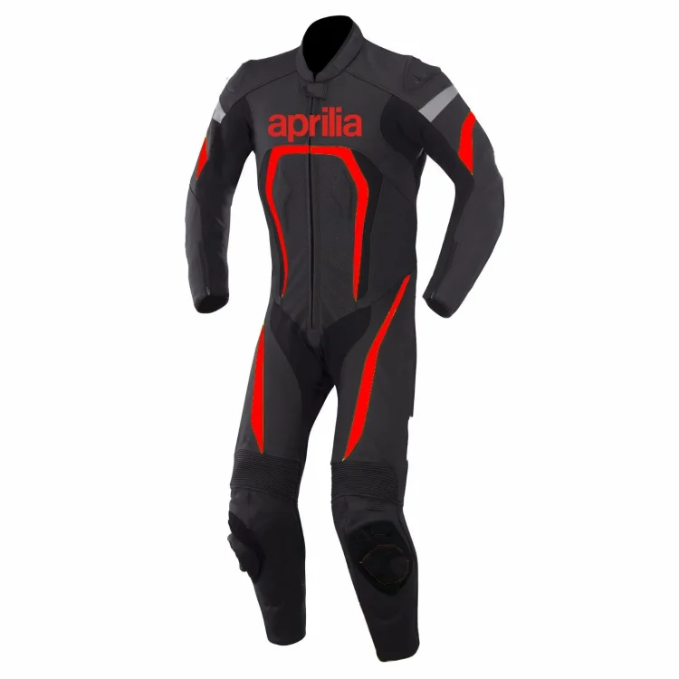 Aprilia custom motorcycle racing suit front