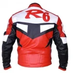 Yamaha R6 Motorcycle Leather Racing Jacket Red White Black Back
