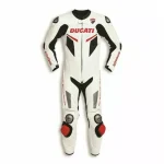 Ducati 1299 Motorcycle Leather Racing Suit White Black Red Front