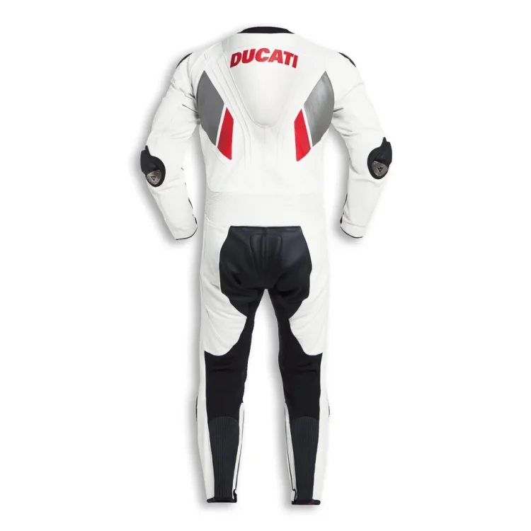 Ducati 1299 Motorcycle Leather Racing Suit White Black Red Back