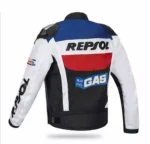 Honda Repsol Leather Racing Jacket Black Blue Back