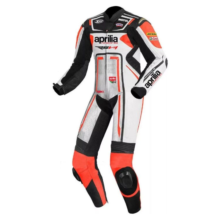 Aprilia Racing Moto Gp Suit White Black Red Front