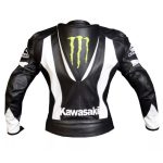 Kawasaki Monster Energy Motorcycle Racing Jacket White Black Back