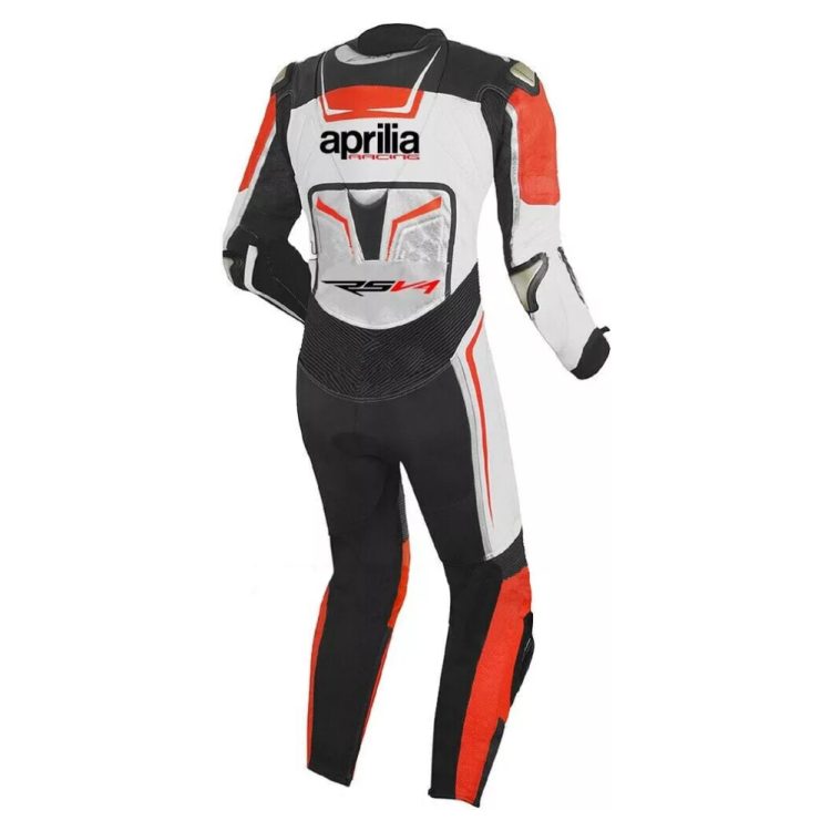 Aprilia Racing Moto Gp Suit White Black Red Back