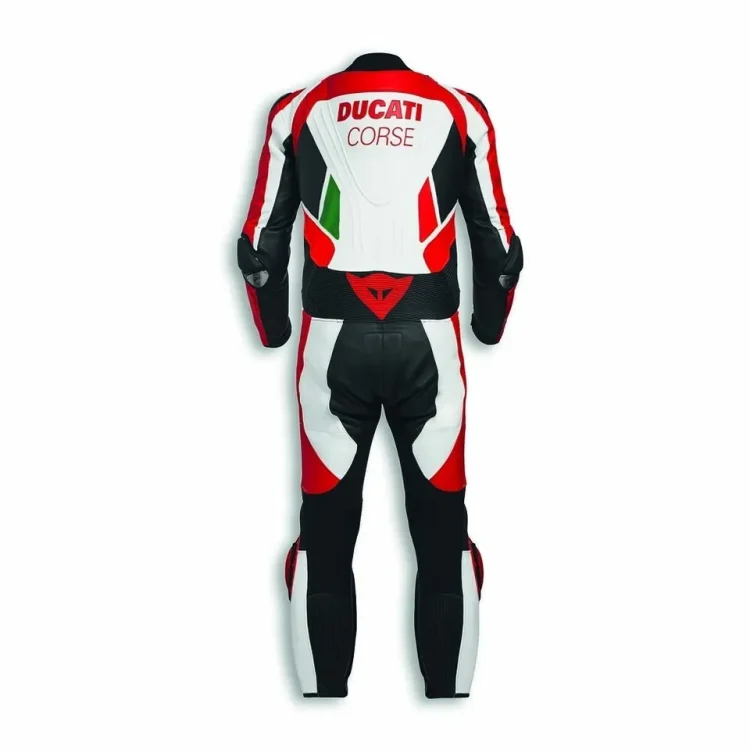 Custom Ducati Motorbike Leather Racing Suit Black Red Back