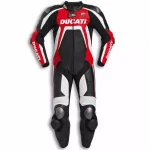 Ducati Motorcycle Leather Racing Suit Black Red White Front
