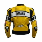 Yamaha Moto Gp VR 46 Leather Racing Jacket Yellow Black Back