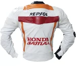 Honda Repsol Moto Gp Motorbike Leather Racing Jacket White Orange Back