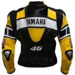 Yamaha R6 VR 46 Leather Racing Jacket Black Yellow White Back