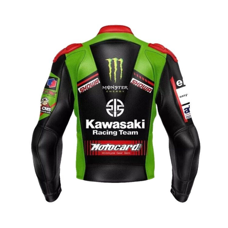 Kawasaki SBK Monster Energy Racing Jacket Black Green Red Back