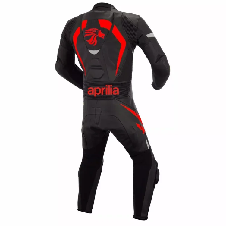 Aprilia custom motorcycle racing suit back