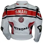 Yamaha Petronas Moto Gp Leather Racing Jacket White Red Black Back