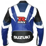 Suzuki R GSX Motorcycle Racing Jacket Blue White Black Back