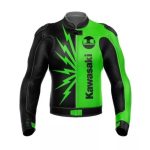 Kawasaki Monster Energy Motorcycle Racing Jacket Green Black Front