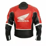 Honda Leather Racing Jacket Black Red Back