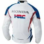 Honda HRC Leather Racing Jacket White Blue Back