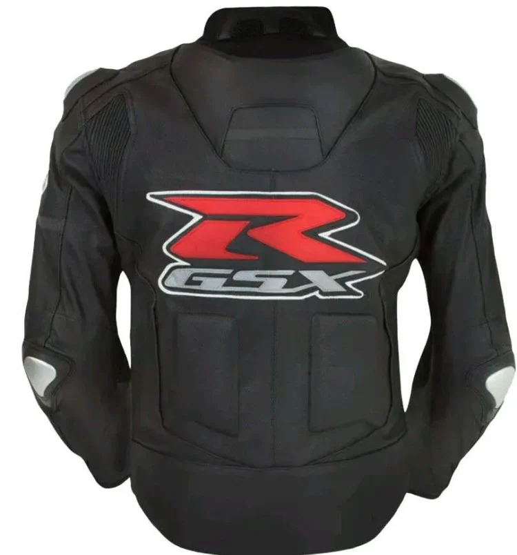 Suzuki R GSX Leather Racing Jacket Black Back