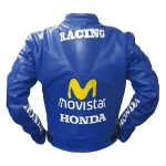 Honda Repsol Movistar Leather Racing Jacket Blue Back