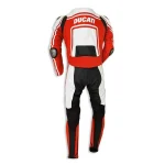 Ducati Corse Motorcycle Suit White Red Black Back