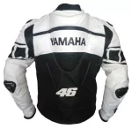 Yamaha AGV Moto Gp Leather Racing Jacket White Black Back