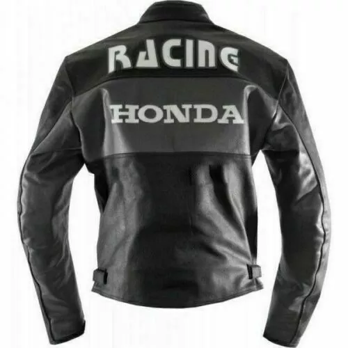 Honda Leather Racing Jacket Black Back